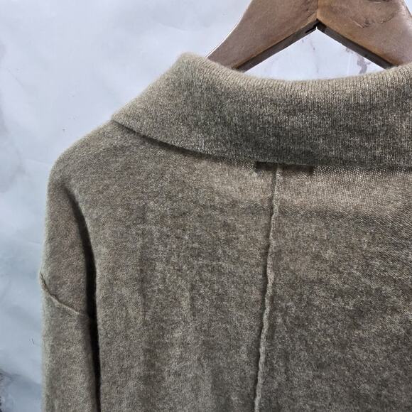 Anthropologie Sweater Women Small Brown Cashmere Button Up Collared Seam Pilcro - Picture 6 of 11